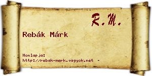 Rebák Márk névjegykártya